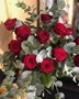 Picture of Long Stem Red Naomi Rose & Eucalyptus Bouquet