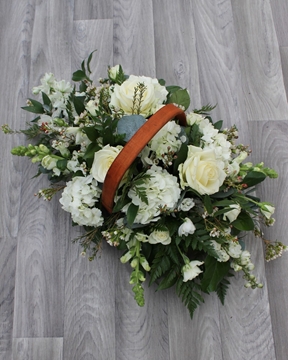 Picture of White Rose & Hydrangea Basket 
