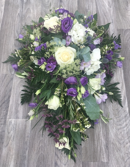 Picture of Single Ended Spray - Purple and Ivory Mix 