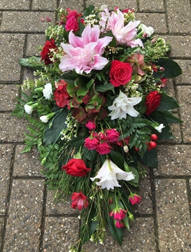 Picture of Single Ended Spray - Pink Rose and Lily Mix 
