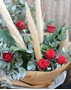Picture of 6 Red Rose & Pampas Grass 