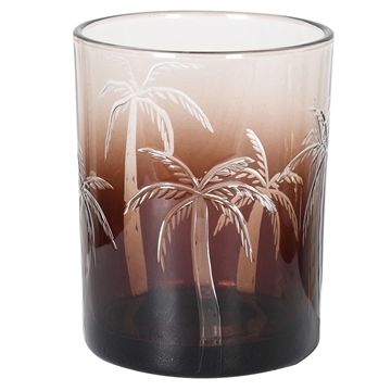 Picture of Medium Brown Glass Palm Tree Candle Holder