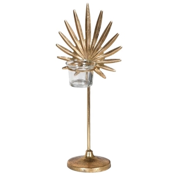 Picture of Large Gold Palm Leaf Candle Holder