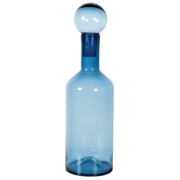 Picture of Tall Blue Glass Bottle with Ball Top