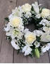 Picture of Rose and Lily Wreath - White