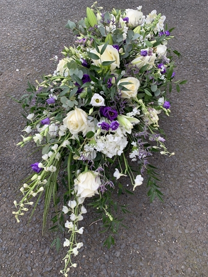 Picture of Casket Spray - Purple & White 4ft