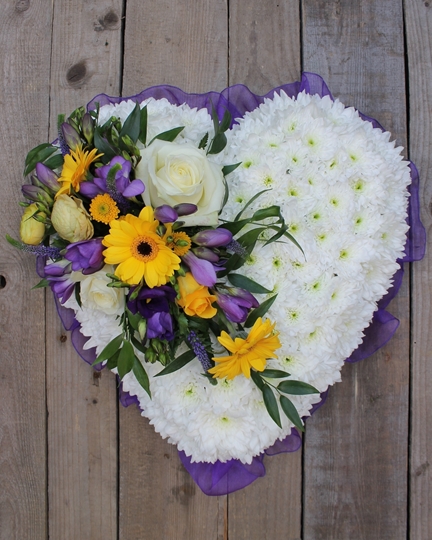 Picture of Heart - Based With Purple and Yellow Spray