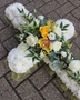 Picture of Cross - Based with Yellow & Ivory Rose Spray 