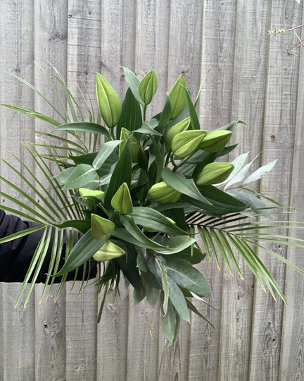 Picture of White Lily and Foliages Bouquet