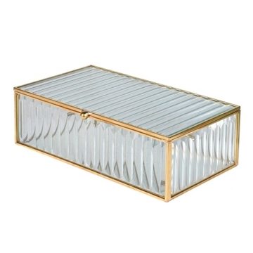 Picture of Small Ribbed Clear Glass Jewellery Box