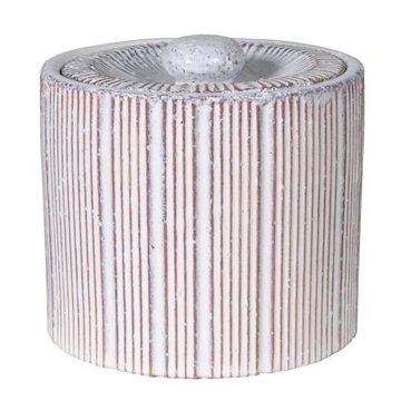 Picture of Red and White Striped Lidded Jar