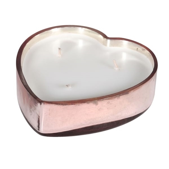 Picture of Medium Rose Tuberose Heart Candle