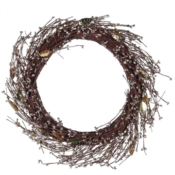 Picture of Glittery Bead Wreath with Leaves