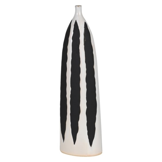 Picture of Black and White Striped Bud Vase