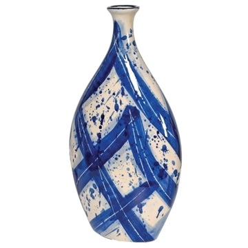 Picture of Hand Painted Blue Painterly Marks Vase
