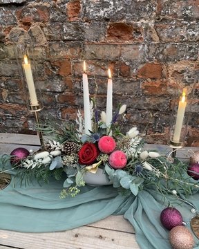 Picture of Festive Red Vase Arrangement 