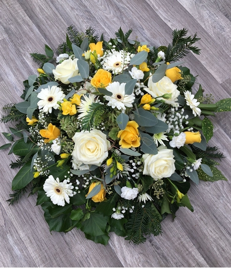 Picture of Rose and Freesia Posy - yellow and white 85 