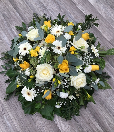Picture of Rose and Freesia Posy - yellow and white 75