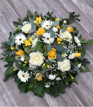 Picture of Rose and Freesia Posy - yellow and white
