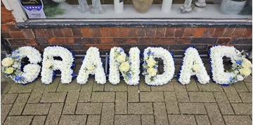 Picture of Grandad Funeral Tribute - Ivory & Blue