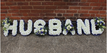 Picture of Husband Funeral Tribute - Ivory & Blue