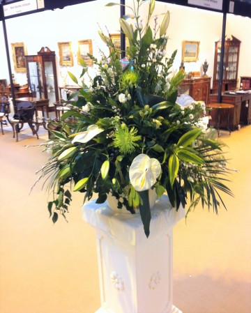 Ivory And Green Pedestal At Antique Fair National Exhibition Centre NEC