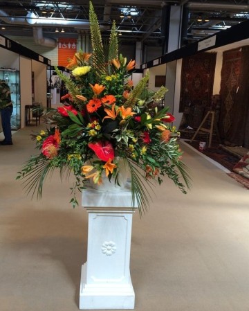 Tropical Pedeistal Display At Antiques Fair National Exhibition Centre NEC