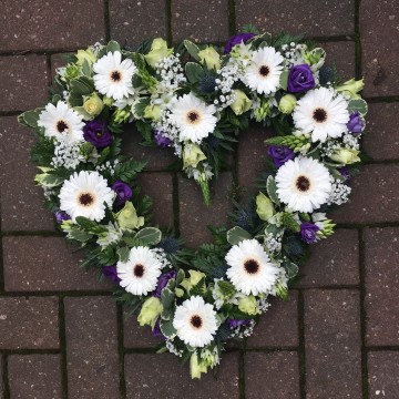 Open Heart - Mixed Blue And White Flowers