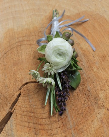 Ivory Ranunculus Gents Buttonhole 