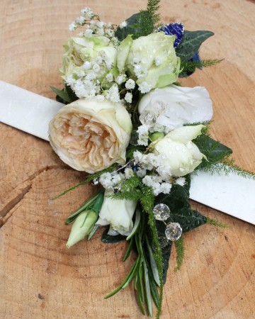 Ivory And Blush Ladies Wrist Corsage 