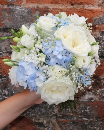 Bridesmaids Bouquet Featuring - Avalanche Rose - Lisianthus - Oxypetelum - Freesia - Hydrangea - Gypsophila & Bouvardia 