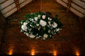 Large Hanging Floral Display - Hanging From Pulley At Shustoke Farm Barn 