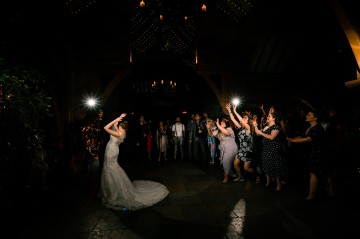 Throwing The Bouquet - Shustoke Farm Barns Wedding 