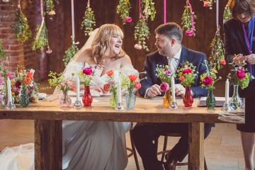 Colourful wedding at shustoke farm barns - spring flowers - ranunculus wedding - peony wedding - scabious flowers - orange pink cerise wedding flowers - vibrant wedding flowers - wild flowers - colourful bridal bouquet - buttonhole - bridesmaids flowers