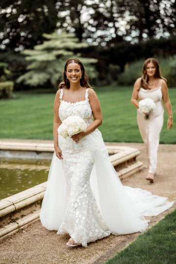 bridal and bridesmaids bouquet of ivory and white flowers featuring peony, hydrangea, avalanche roses 