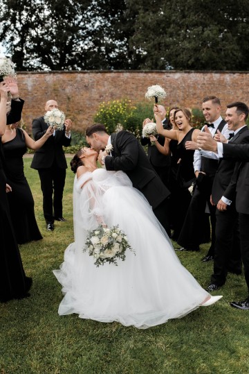 wedding at Thorpe Garden -ivory and white flowers featuring Avalanche Roses, Gypsophilia, Ammi Marjus, Lisianthus and Eucalyptus - Ivory Bridal Bouquet and Bridesmaids Bouquet 
