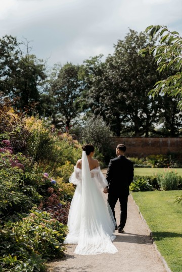 wedding at Thorpe Garden -ivory and white flowers featuring Avalanche Roses, Gypsophilia, Ammi Marjus, Lisianthus and Eucalyptus - Ivory Bridal Bouquet and Bridesmaids Bouquet - Black tie wedding