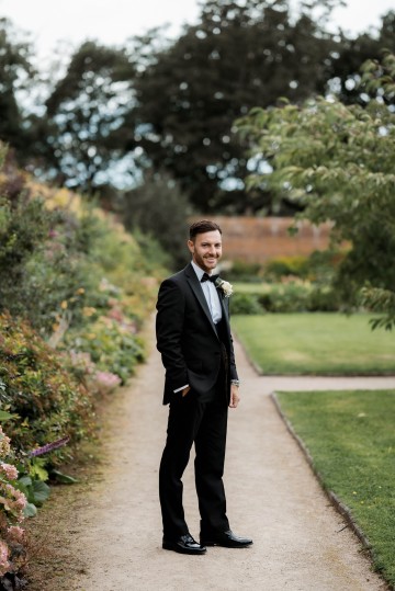 wedding at Thorpe Garden -ivory and white flowers featuring Avalanche Roses, Gypsophilia, Ammi Marjus, Lisianthus and Eucalyptus - Ivory Bridal Bouquet and Bridesmaids Bouquet - Black tie wedding