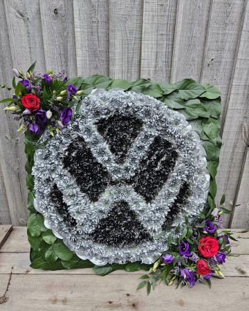 volkswagon logo funeral tribute design - VW camper van funeral tribute design 