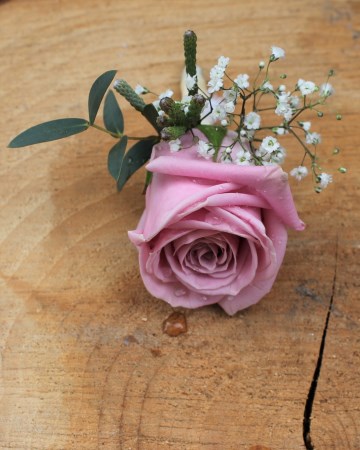 Gents Buttonhole - Dusky Pink Rose Buttonhole 