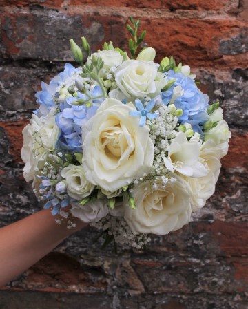 Bridesmaids Bouquet Featuring - Avalanche Rose - Lisianthus - Oxypetelum - Freesia - Hydrangea - Gypsophila & Bouvardia 